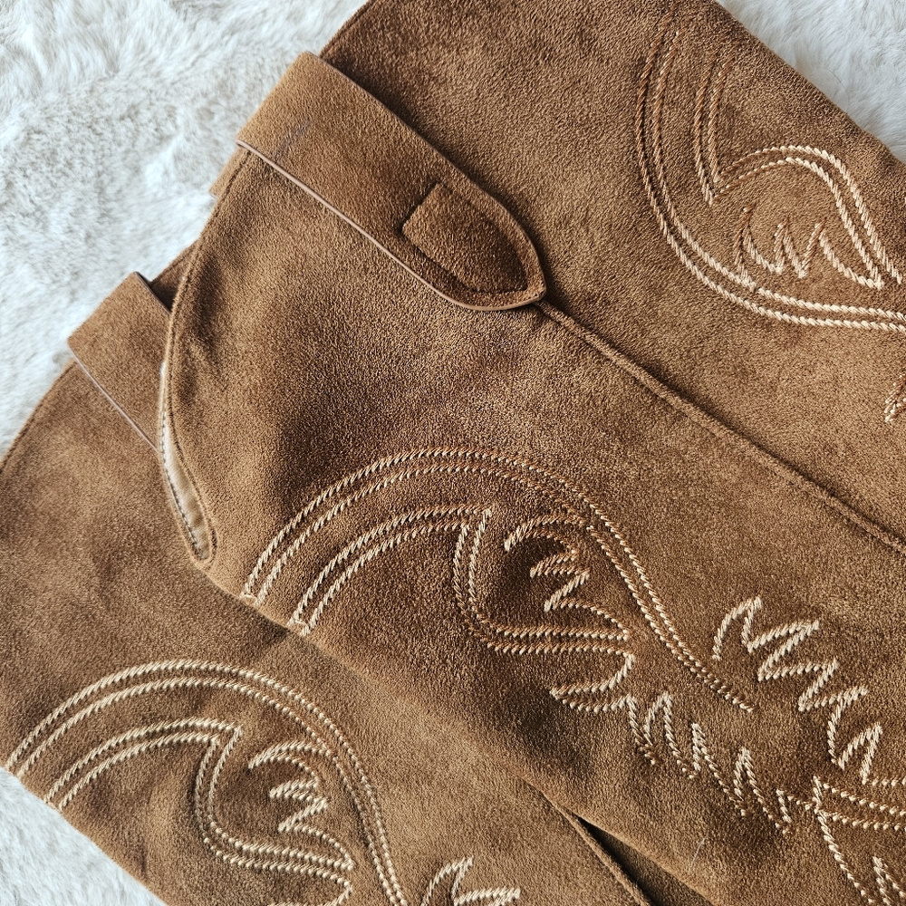 Brown Suede Western Boots - Picture 5 of 7